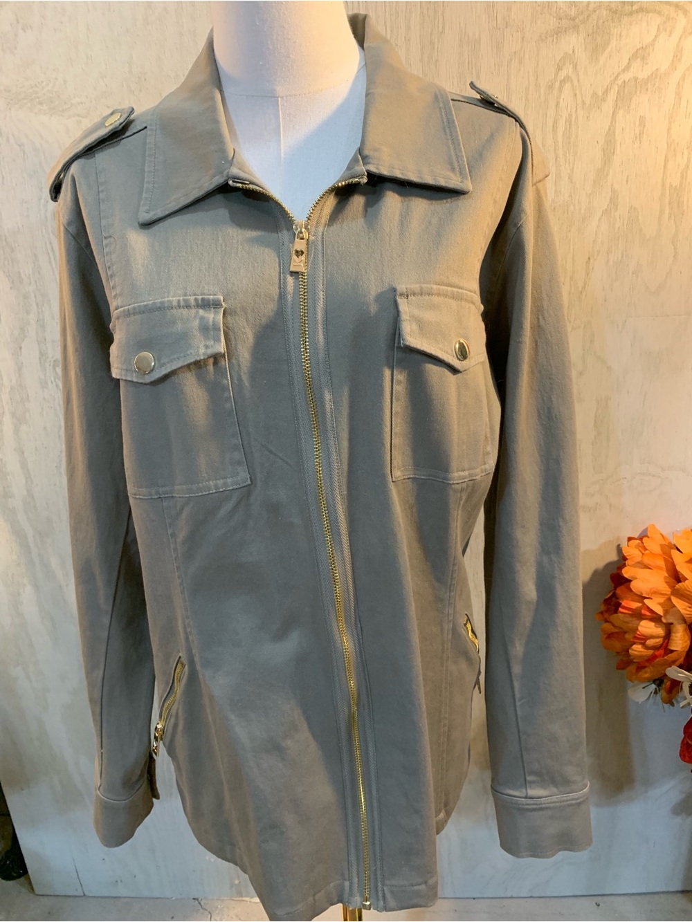 Belle by Kim Gravel Olive Green Jacket - Picture 2 of 6